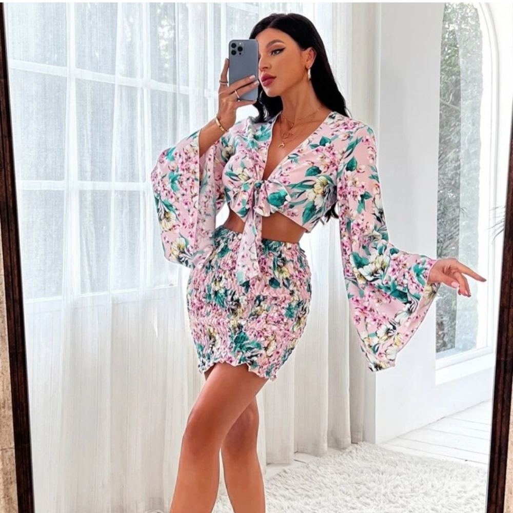 Shein Floral Print Matching Set